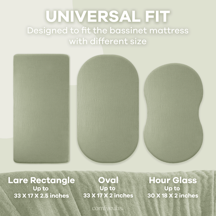 Muslin Fitted Bassinet Crib Sheet by Comfy Cubs Bassinet Sheets Comfy Cubs