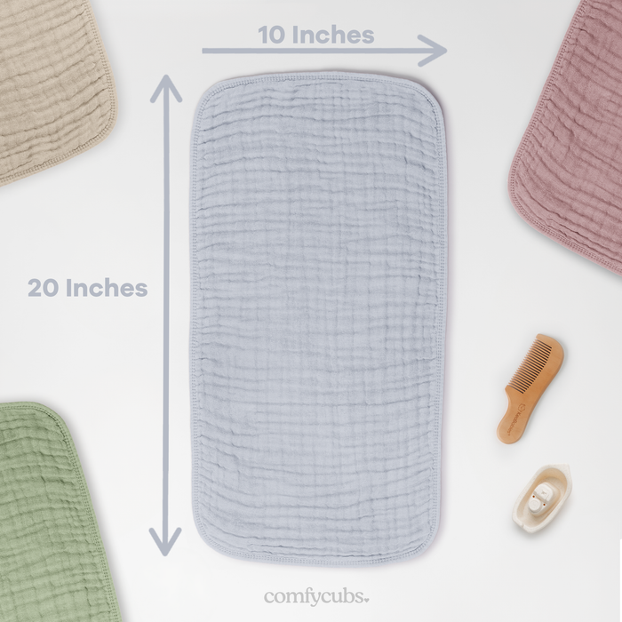 Muslin Burp Cloths by Comfy Cubs - Slate Muslin Burp Cloths Comfy Cubs