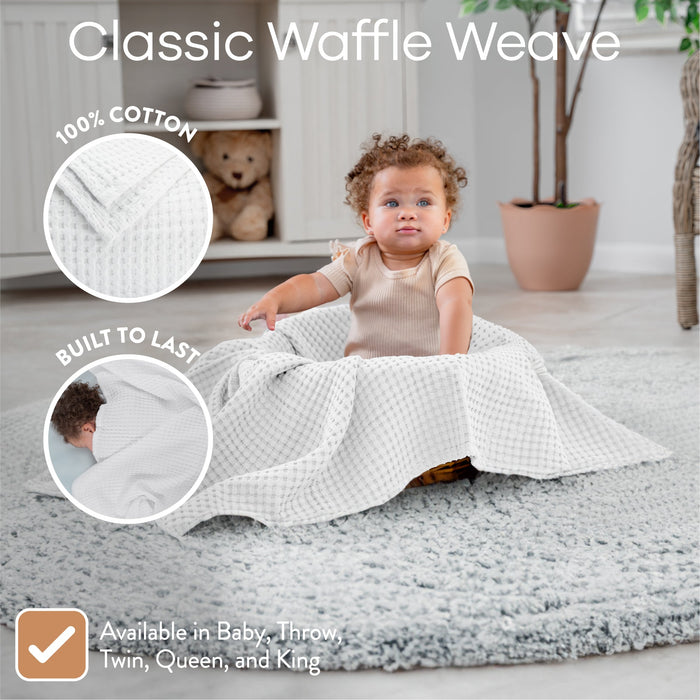 Baby Waffle Blankets by Comfy Cubs in White Waffle Comfy Cubs