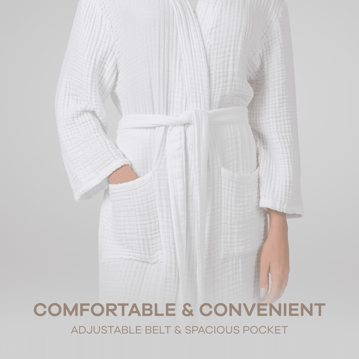Muslin Bathrobe, White by Comfy Cubs Comfy Cubs