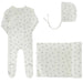 AURORA CLASSICS BABY GIRL LAYETTE SET/TAKE ME HOME SET BOW PATTERN COLLECTION IVORY LILAC TAKE ME HOME SET AURORA