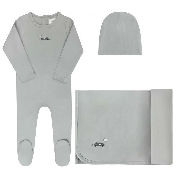 AURORA CLASSICS BABY BOY LAYETTE SET/TAKE ME HOME SET JERSEY COTTON RACE CAR COLLECTION BLUE TAKE ME HOME SET AURORA