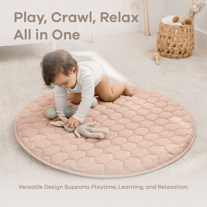 Play Mat with Non-Slip Bottom - Blush Comfy Cubs