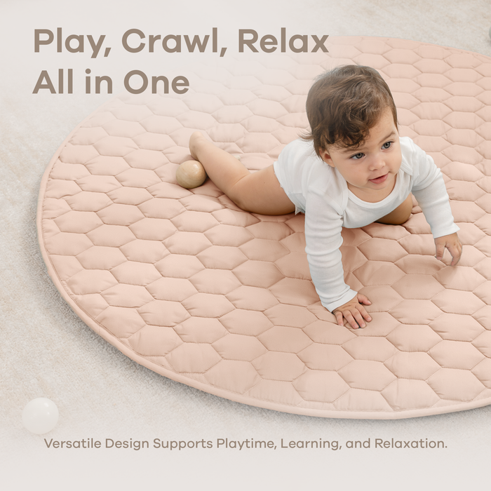 Play Mat with Non-Slip Bottom - Blush Comfy Cubs