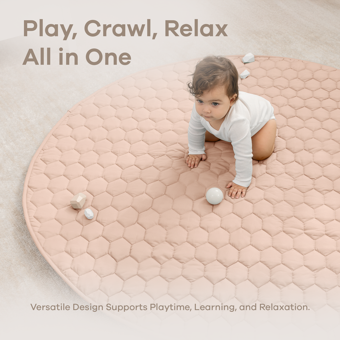 Play Mat with Non-Slip Bottom - Blush Comfy Cubs