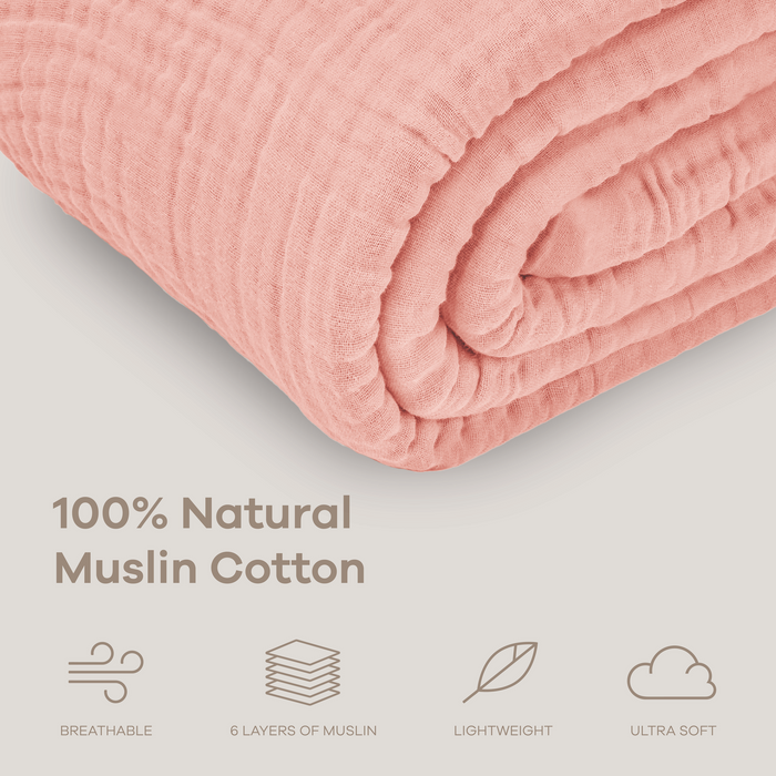 Adult Muslin Blanket in Bold Blush Muslin Comfy Cubs