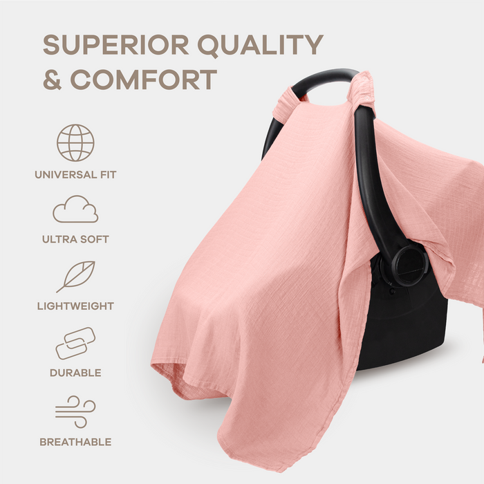 Baby Car Seat Cover in Bold Blush Car Seat Cover Comfy Cubs