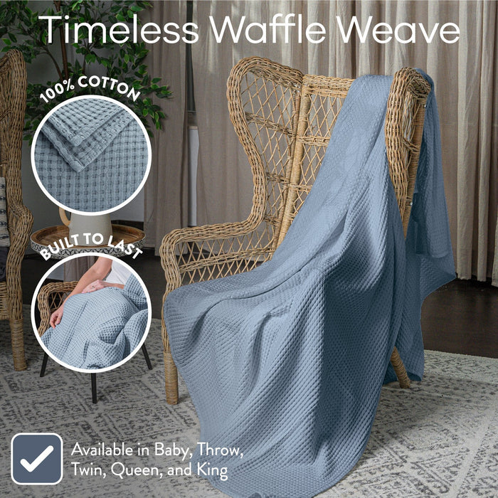 Adult Waffle Blankets by Comfy Cubs in Pacific Blue Waffle Comfy Cubs