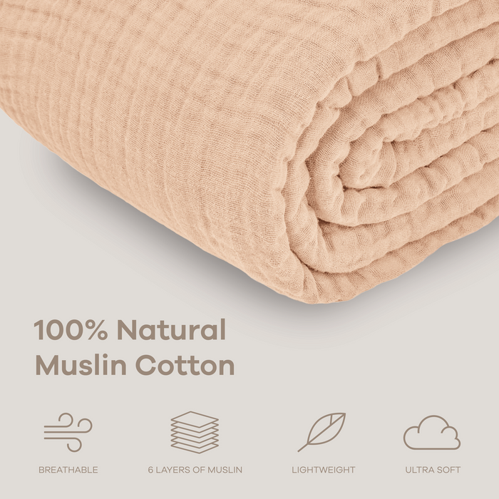 Adult Muslin Blanket in Cream Muslin Comfy Cubs