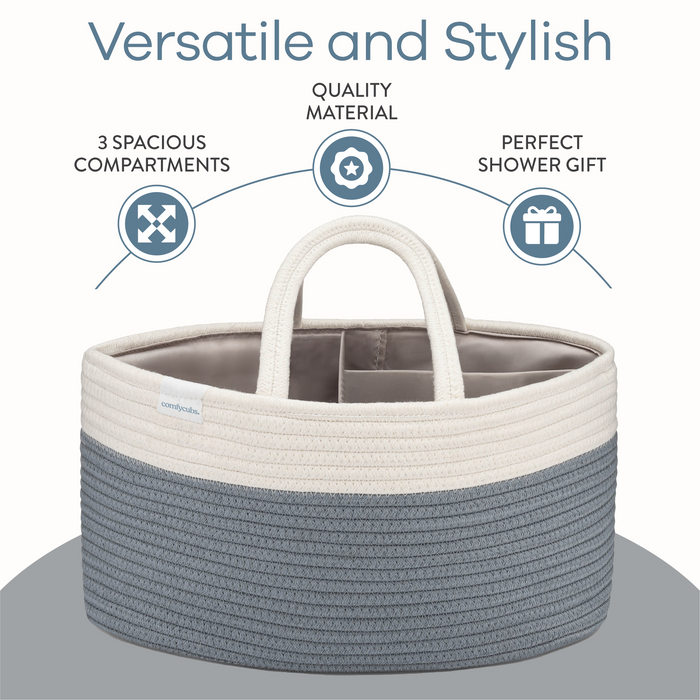 Rope Diaper Caddy by Comfy Cubs - Pacific Blue Diaper Caddy Comfy Cubs