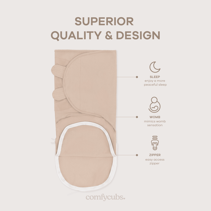 Easy Swaddle Blankets with Zipper by Comfy Cubs - Light Blush, Blush, Mauve Swaddles Comfy Cubs