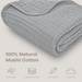 Baby Muslin Blanket in Heather Blue Muslin Comfy Cubs