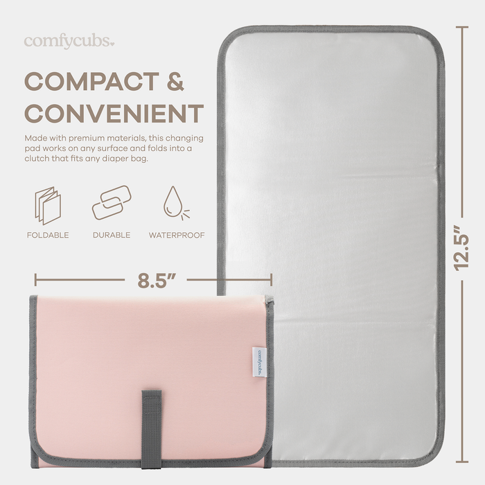 Compact Changing Pad by Comfy Cubs - Pink Blush Compact Changing Pads Comfy Cubs