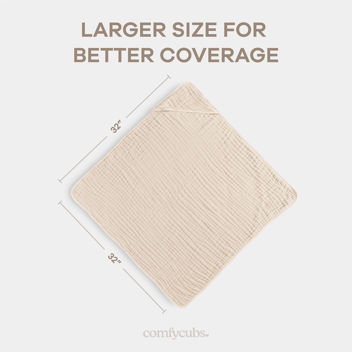 Baby Hooded Towels by Comfy Cubs - Sand Hooded Towels Comfy Cubs