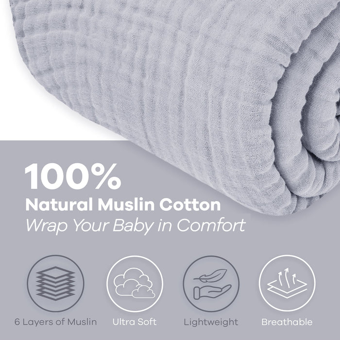 Adult Muslin Blanket by Comfy Cubs in Heather Muslin Comfy Cubs