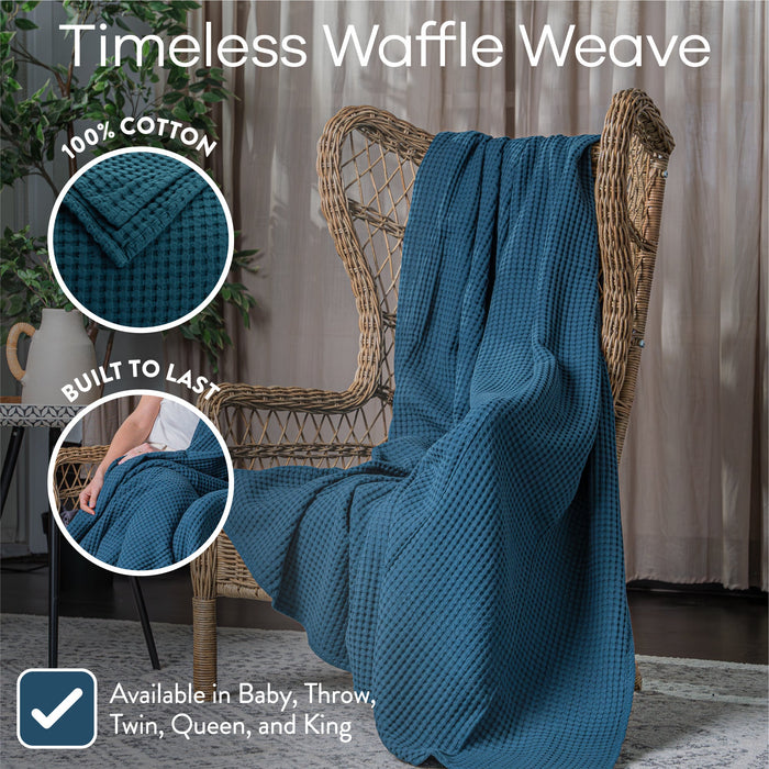 Adult Waffle Blankets by Comfy Cubs in Neptune Waffle Comfy Cubs