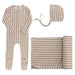 AURORA CLASSICS BABY LAYETTE SET/TAKE ME HOME SET COTTON RIB LINEAR LEAF COLLECTION IVORY PINK TAKE ME HOME SET AURORA