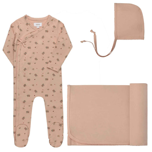 AURORA CLASSICS BABY GIRL LAYETTE SET/TAKE ME HOME SET JERSEY COTTON FLORAL PRINT COLLECTION PINK TAKE ME HOME SET AURORA