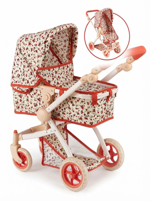 THE NEW YORK DOLL COLLECTION CONVERTIBLE COMBO BABY DOLL STROLLER - FLORAL DOLL THE NEW YORK DOLL COLLECTION