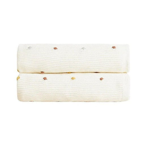 BABYLUXE KNITTED BABY BLANKET - CREAM