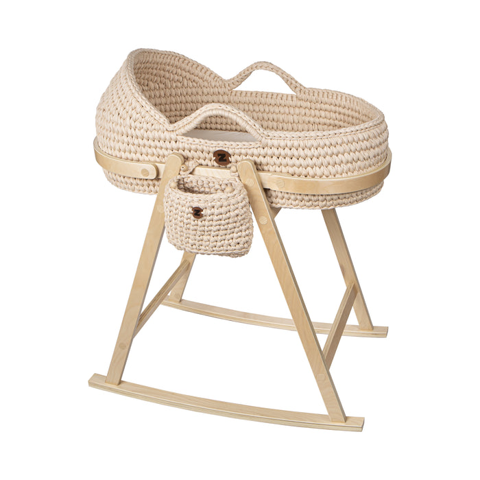 BABY Z MOSES BASKET CRADLE WITH ROCKING FRAME . DUNE BASSINET BABY Z