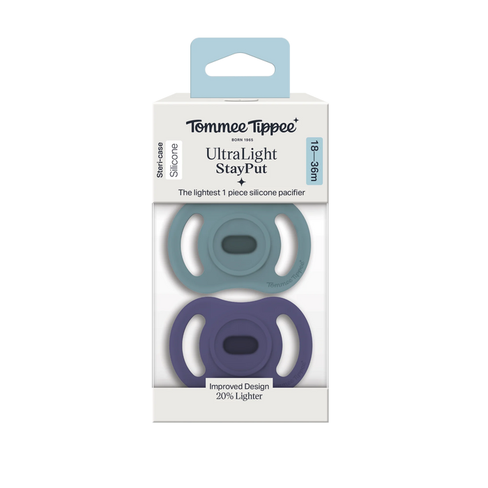 TOMMEE TIPPEE ULTRALIGHT STAY PUT SILICONE PACIFIER 18-36M - 2PK PACIFIER TOMMEE TIPPEE