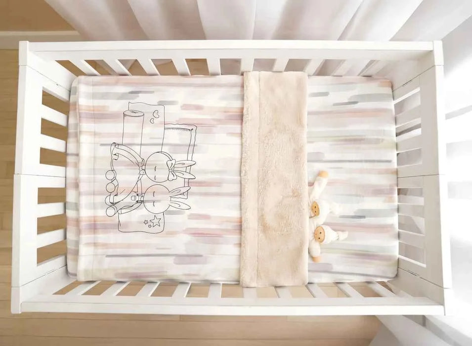 HIBERNATE BABY - PORTABLE MINI-CRIB SET (24"X38") . BUNNY - MULTI CRIB SET HIBERNATE BABY