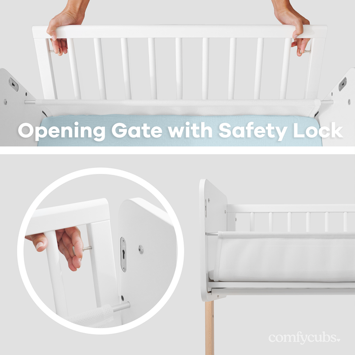 Wooden Bedside Bassinet Sleeper by Comfy Cubs Bassinet Comfy Cubs