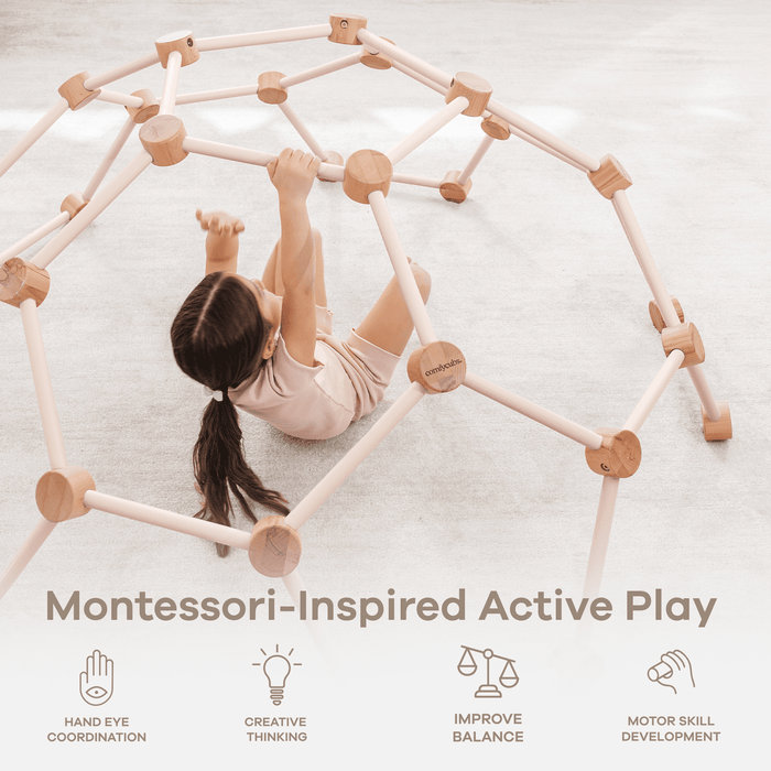 Wooden Climber for Kids by Comfy Cubs (Blush) Comfy Cubs