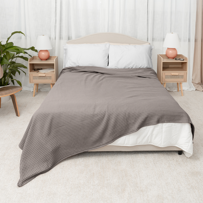Adult Waffle Blankets by Comfy Cubs in Charcoal Waffle Comfy Cubs