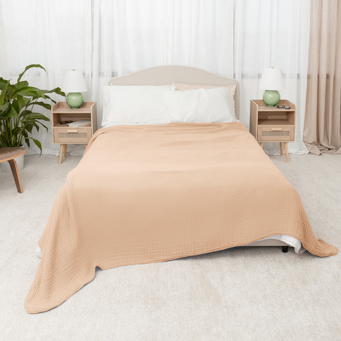 Adult Muslin Blanket in Cream Muslin Comfy Cubs