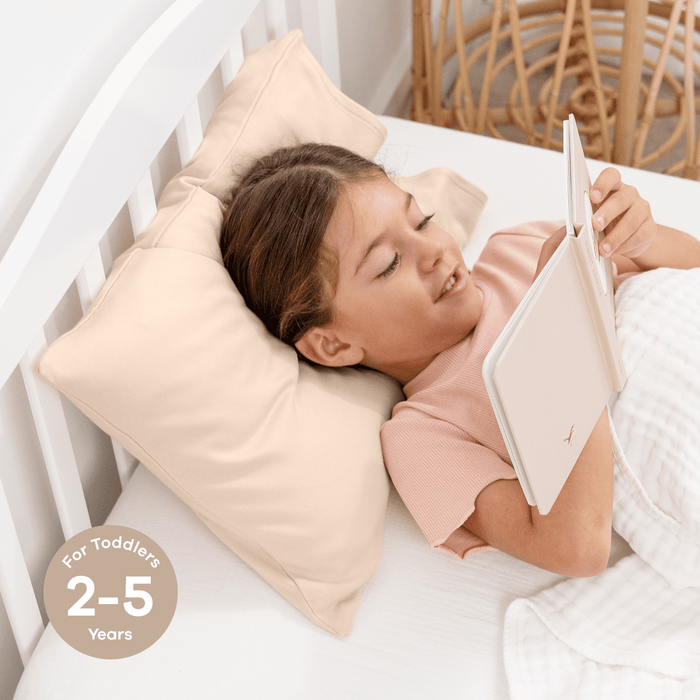 Toddler Pillows with Soft Cotton Pillow Case by Comfy Cubs - Cream Comfy Cubs