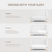 Baby Crib for 0 to 3 Years - White Bars and Frame and Natural Wood Leg Cribs Comfy Cubs