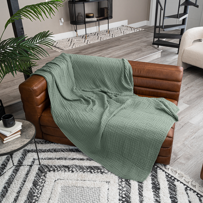 Adult Muslin Blanket by Comfy Cubs in Fern Muslin Comfy Cubs