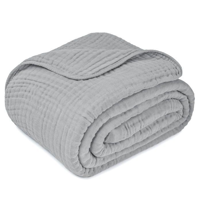 Adult Muslin Blanket in Heather Blue Muslin Comfy Cubs