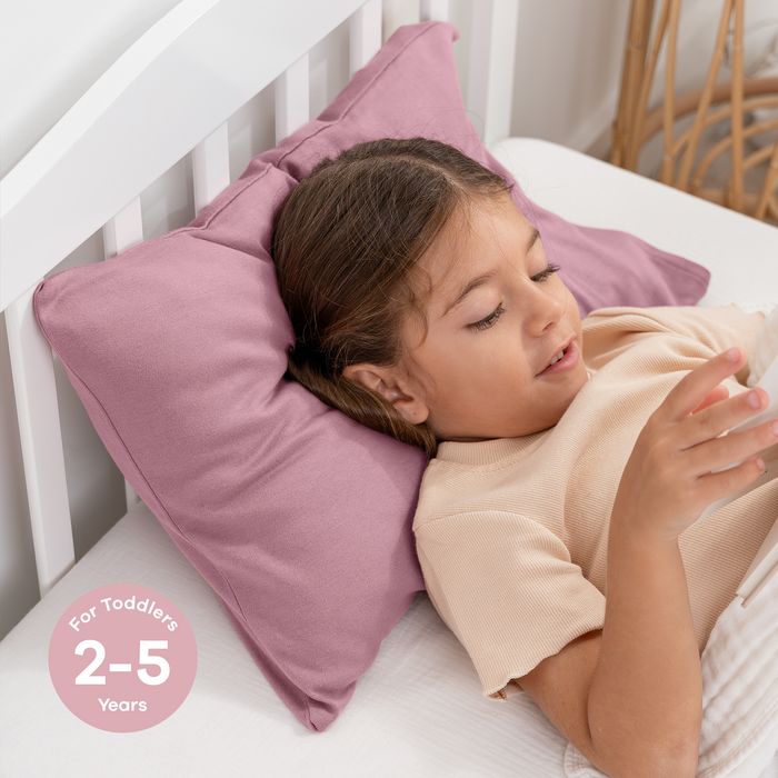 Toddler Pillows with Soft Cotton Pillow Case by Comfy Cubs - Mauve Comfy Cubs