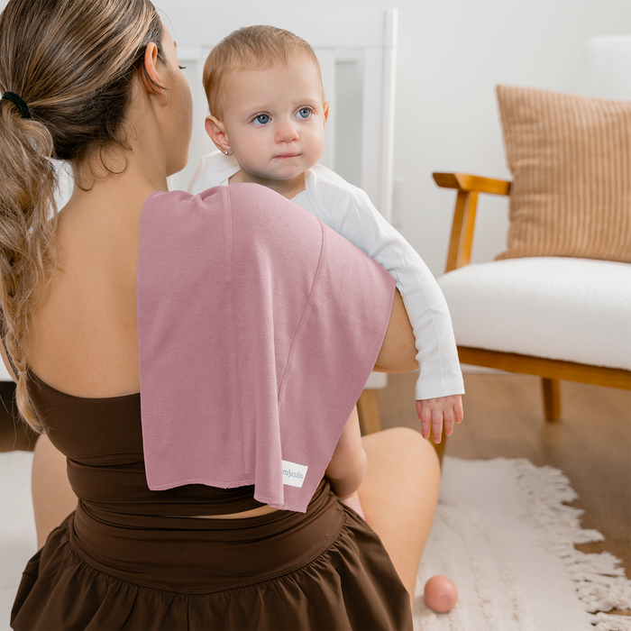 Cotton Burp Cloths by Comfy Cubs - Mauve Cotton Burp Cloths Comfy Cubs