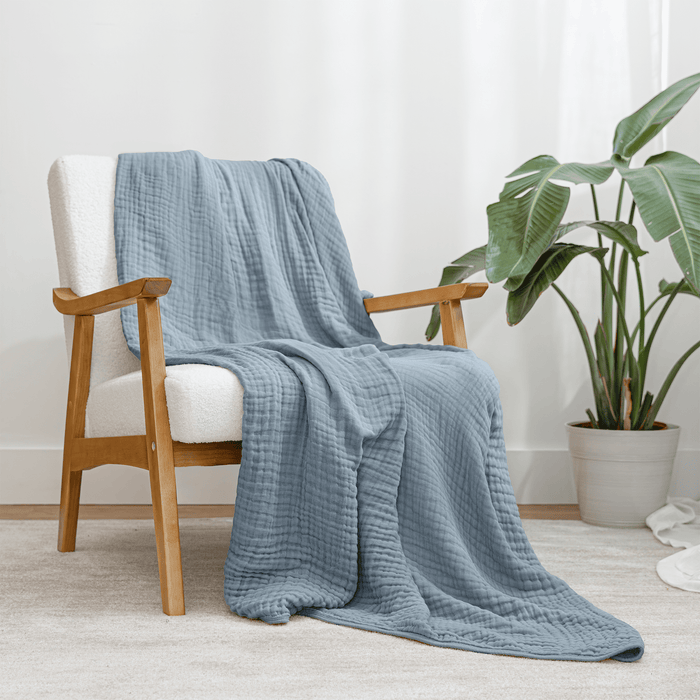 Adult Muslin Blanket by Comfy Cubs in Pacific Blue Muslin Comfy Cubs