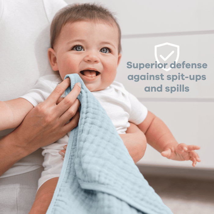 Muslin Burp Cloths by Comfy Cubs - Sky Blue Muslin Burp Cloths Comfy Cubs