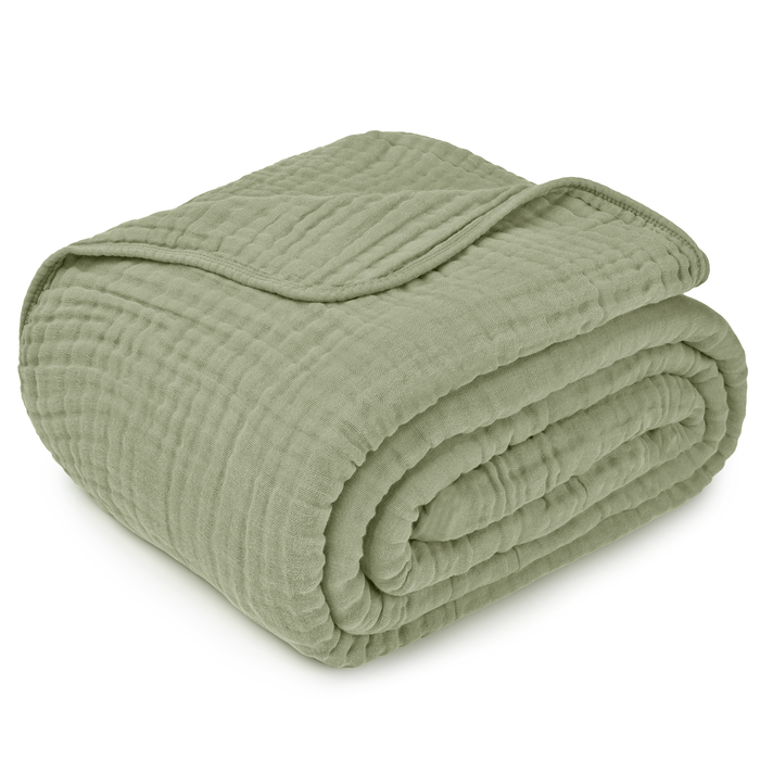 Adult Muslin Blanket by Comfy Cubs in Sage Muslin Comfy Cubs