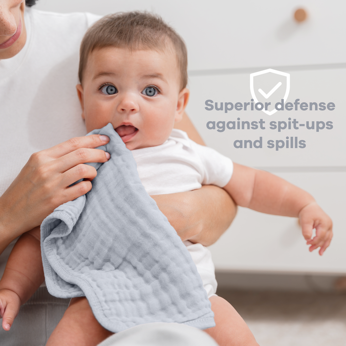 Muslin Burp Cloths by Comfy Cubs - Slate Muslin Burp Cloths Comfy Cubs