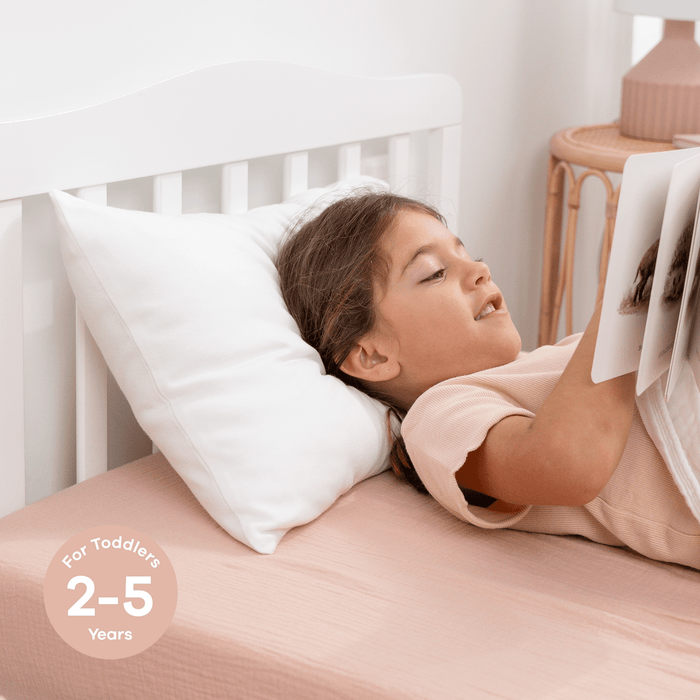 Toddler Pillows with Soft Cotton Pillow Case by Comfy Cubs - White Comfy Cubs