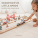 100-Piece Wooden Train Set for Toddlers Ages 1+ Train Set Comfy Cubs