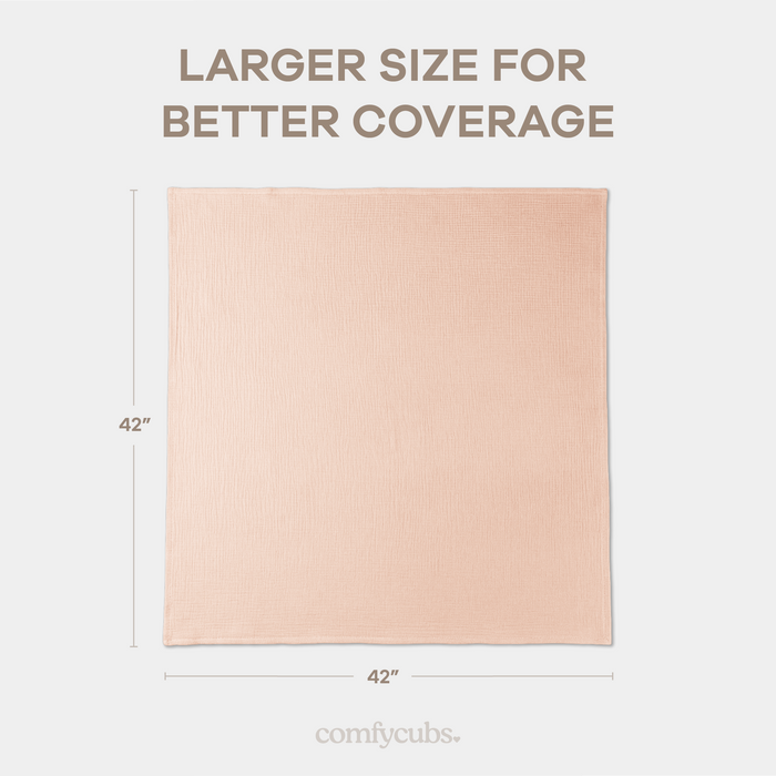 Muslin Swaddle Blankets, 42” x 42” in Blush, Bold Blush, Dusty Rose, Pack of 3 Swaddles Comfy Cubs
