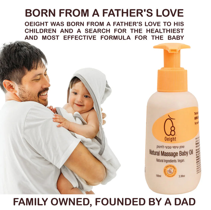 OEIGHT NATURAL MASSAGE BABY OIL  3.38OZ
