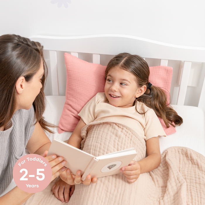 Toddler Pillows with Soft Muslin Pillow Case by Comfy Cubs - Blush Comfy Cubs