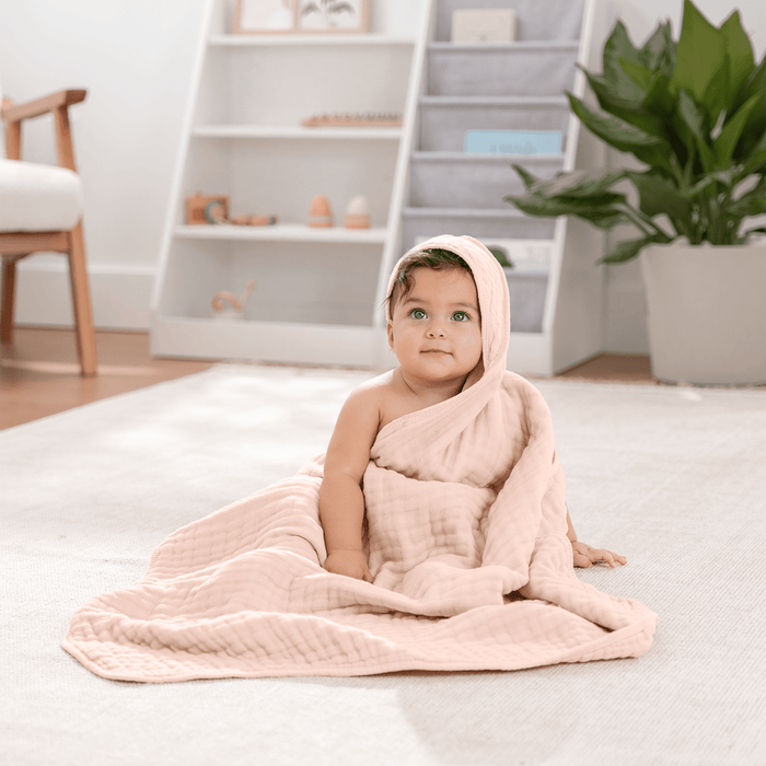 Baby Hooded Towels by Comfy Cubs - Mauve & Blush Hooded Towels Comfy Cubs