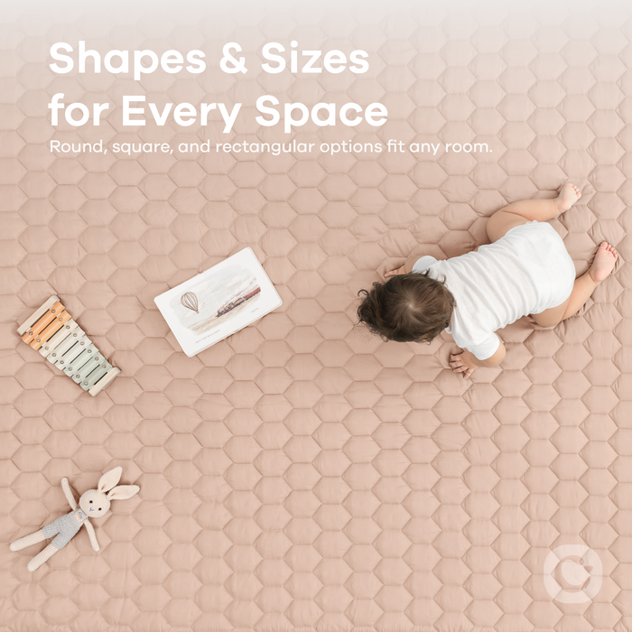 Play Mat with Non-Slip Bottom - Blush Comfy Cubs