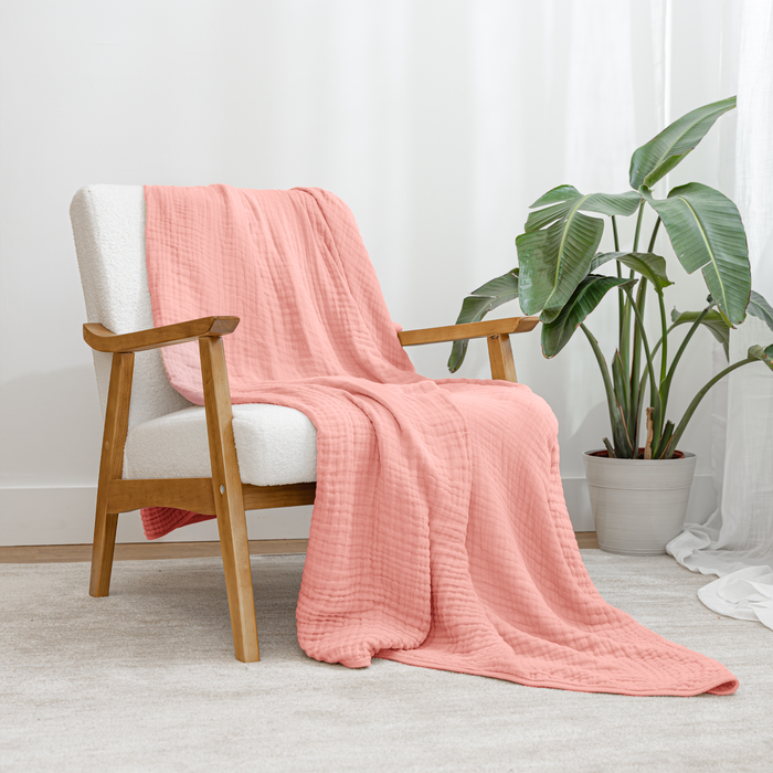 Adult Muslin Blanket in Bold Blush Muslin Comfy Cubs