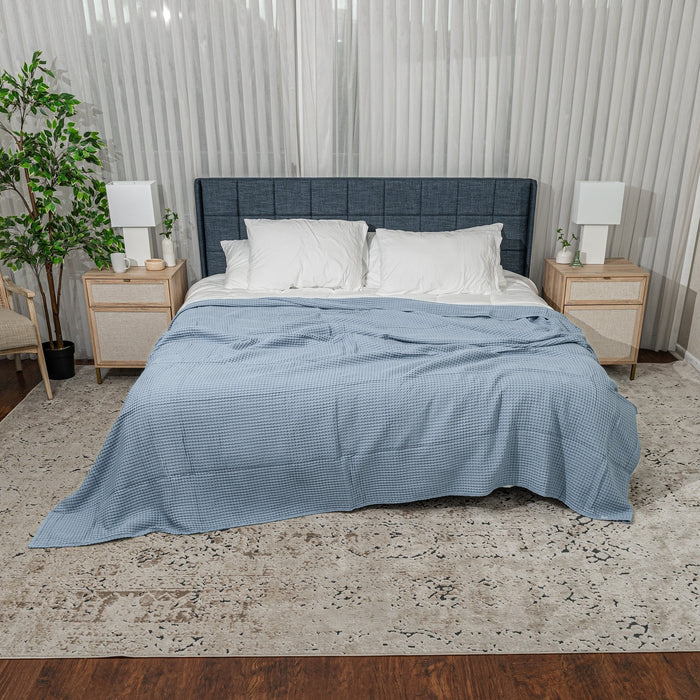 Adult Waffle Blankets by Comfy Cubs in Pacific Blue Waffle Comfy Cubs